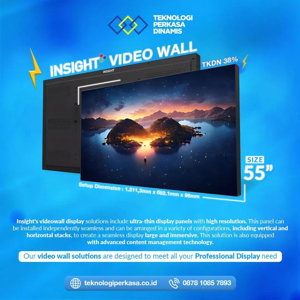 Insight Videowalls can be used for a variety of purposes, such as research, building signage, and commerce. They can also be used to create a mood-shaping experience that can calm, soothe, and captivate visitors' attention.